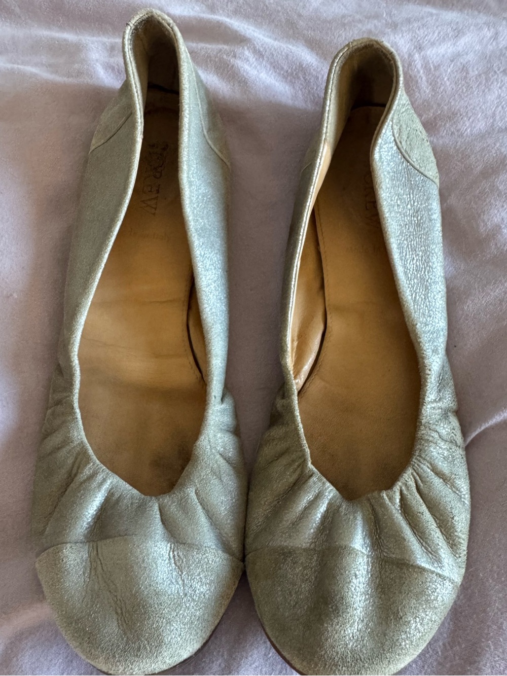 Matte silver JCREW ballet flats - 9.5